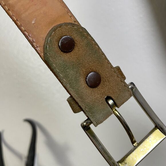 Vintage Tony Lama Western Tan Suede Belt 30 1.25in Cowboy Southwest Made in USA - Picture 7 of 8